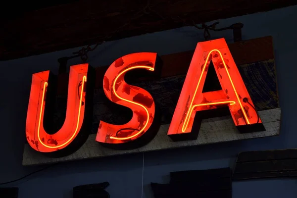 USA Neon Light — Stock Photo, Image