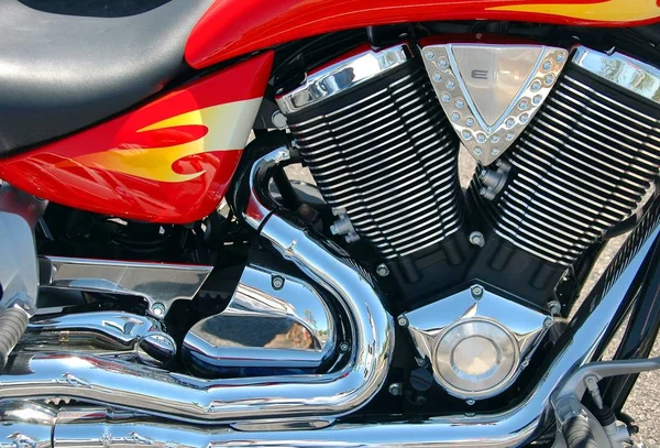 Closeup of motorcycle engine — Stock Photo, Image