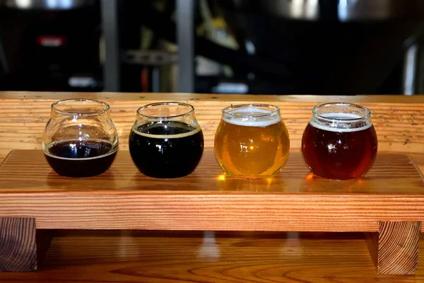 Beer Tasting Flight Brewery Georgia Usa — Stock Photo, Image