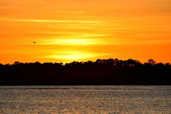 Beau Coucher Soleil Sur Rivière North Beach Floride — Photo