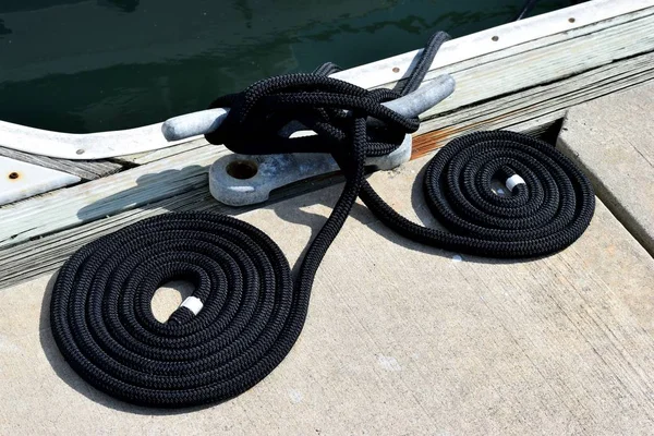 Boat Mooring Rope Marina Florida Usa — 스톡 사진