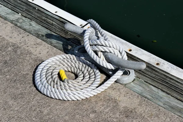 Boat Mooring Rope Marina Florida Usa — 스톡 사진