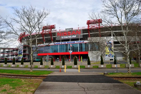 Tennessee Titans NFI futbol stadyumunun arka planı Nashville, Tennessee.