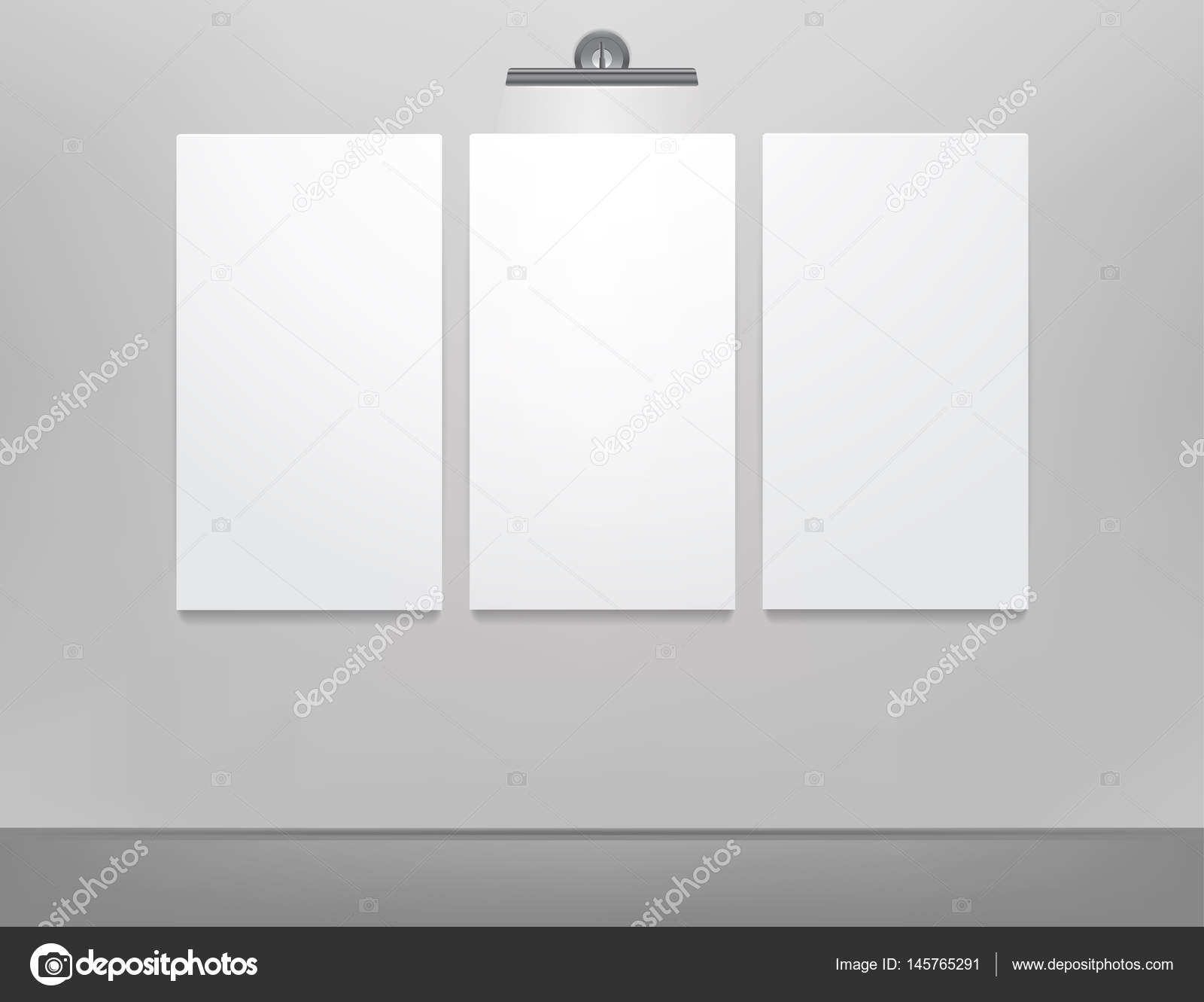 Triptych Template Three Clean Vertical Canvases On A Gray Wall Use For Exhibition Of Your Posters Photos Design Banners Presentation Vector Eps 10 Stock Vector Image By C Alextrou92 Gmail Com 145765291