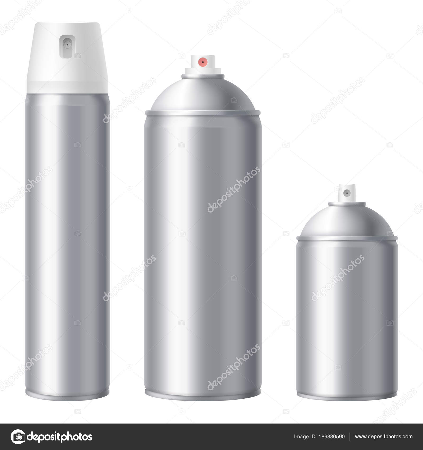 Download Metallic Spray Can Mock Up Isolated On White Background Blank Aerosol Can Mock Up Set Large Medium And Small Volume Deodorant Paint Spray From Insects Vector Eps 10 Stock Vector C Alextrou92 Gmail Com PSD Mockup Templates