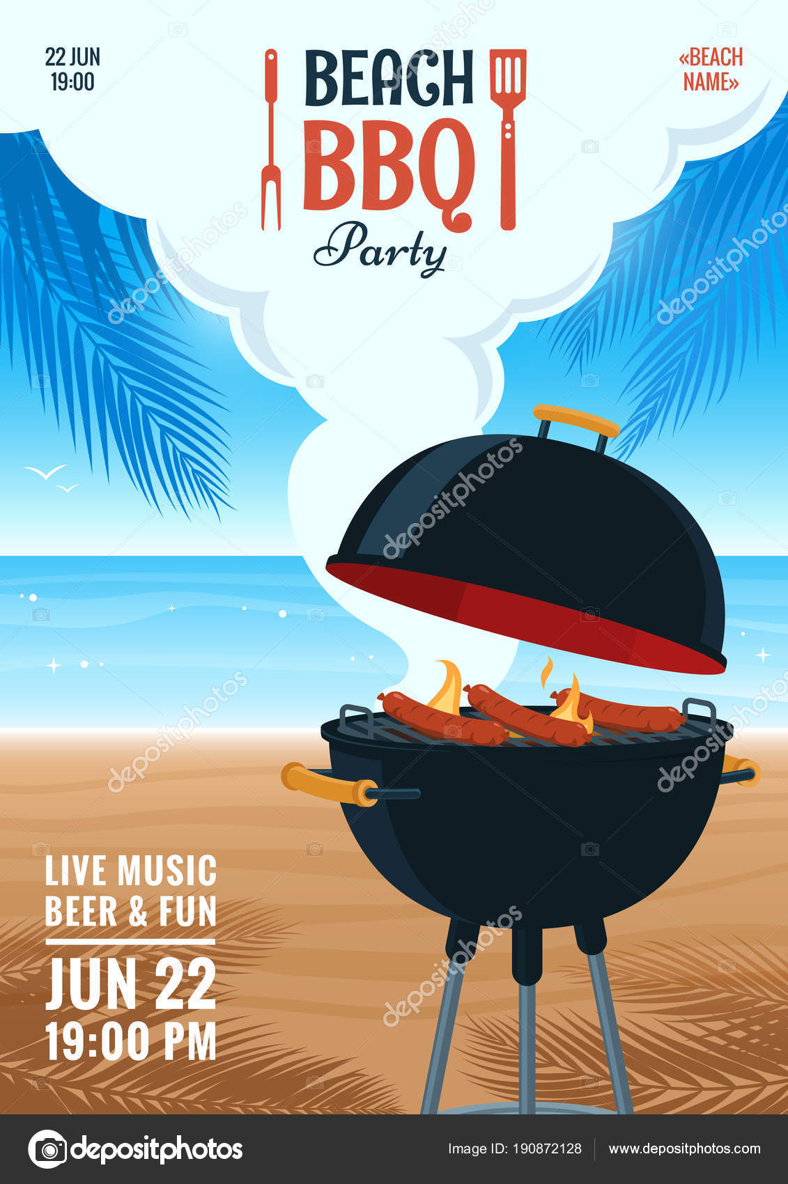 beach barbecue party invitation summer bbq party flyer grill
