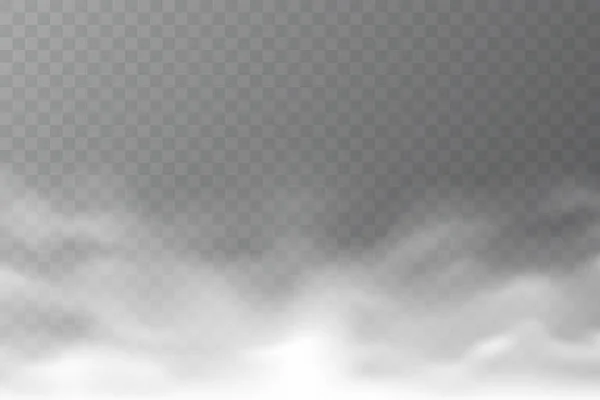 Vector Smoke Cloud Isolated Transparent Background Realistic Dense Fog Abstract — Stock vektor