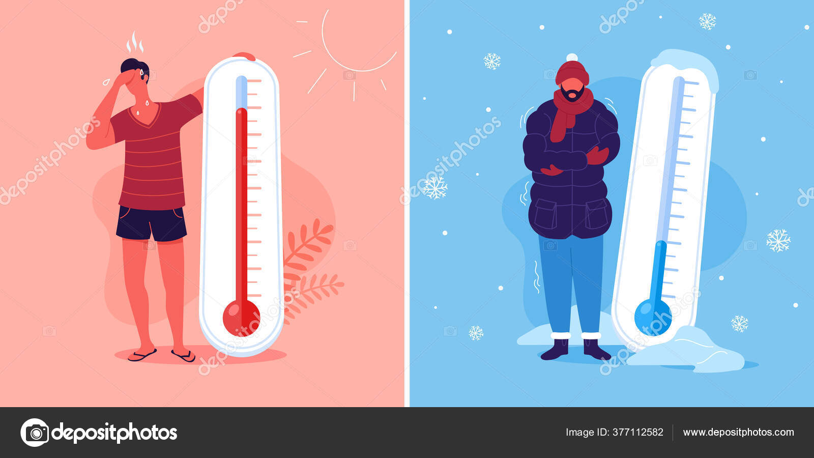 Meteorology Thermometers Heat Cold Weather Vector Illustration Cartoon Characters Summer Stock Vector Image by © #377112582 Meteorology Thermometers Heat Cold Weather Vector Illustration Cartoon Characters Summer Stock Vector Image by © #377112582