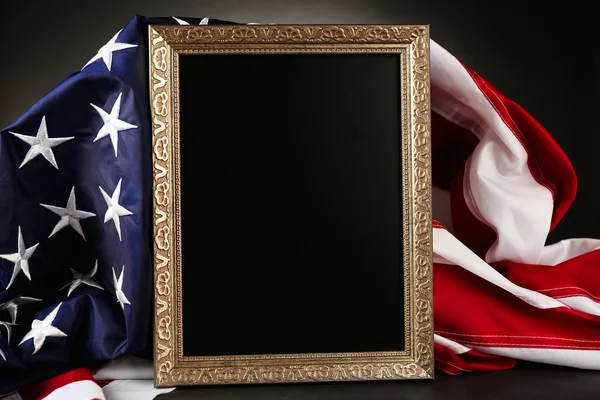 American flag and blank frame