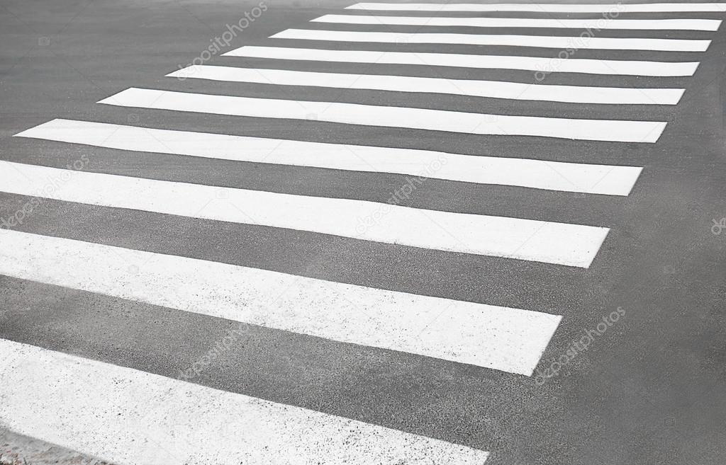 Zebra crossing on a road