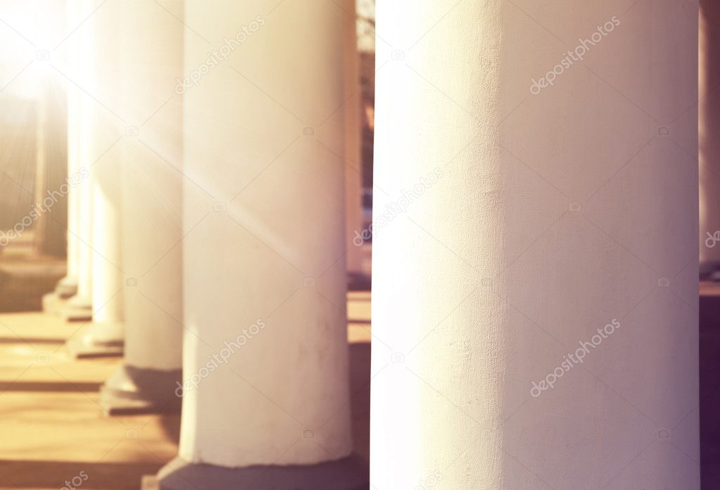Pillars of courthouse in retro style