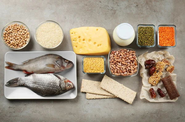 Livsmedel med hög halt av protein — Stockfoto