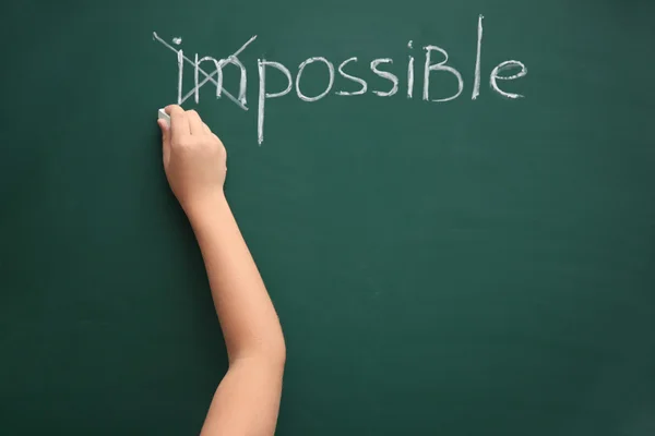 Cross over word impossible on blackboard — Stock Photo, Image