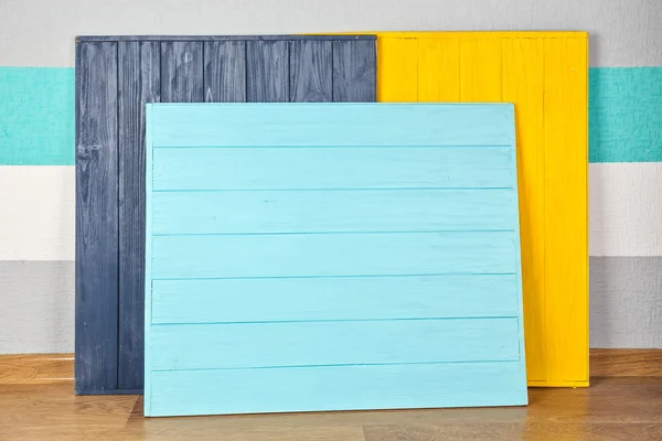 Colourful painted wooden panels — Stock Photo, Image