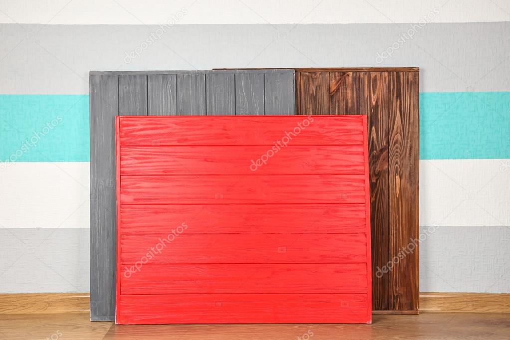 Colourful painted wooden panels