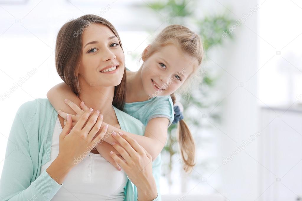 Cute girl with mother