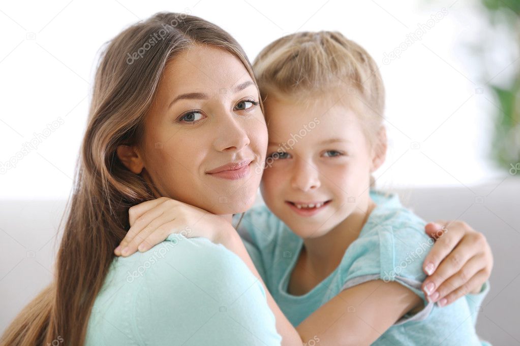 Cute girl with mother