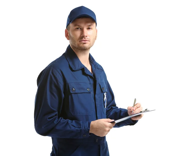 Joven mecánico en uniforme — Foto de Stock