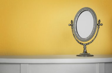 woman antique mirror clipart