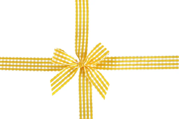 Fita de seda com arco isolado em branco — Fotografia de Stock
