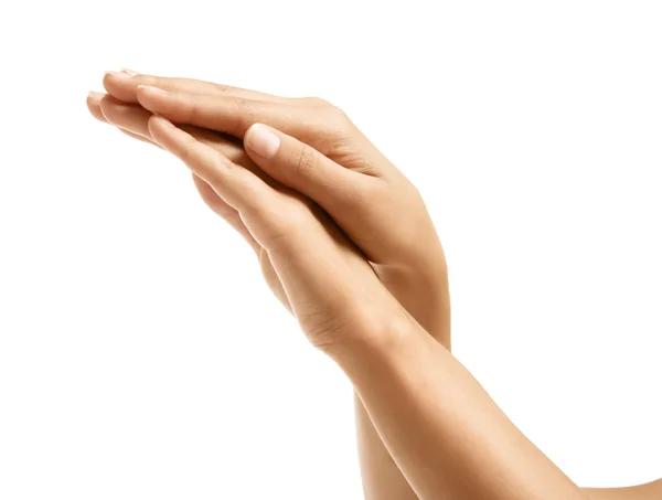 Γυναικεία χέρια, απομονώνονται σε λευκό — Φωτογραφία Αρχείου