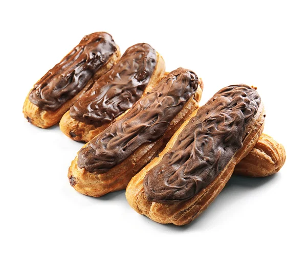 Delicious eclairs with chocolate — Stock Photo, Image