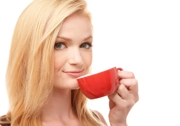 Bella ragazza con tazza — Foto Stock