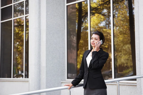 Businesswoman Cellphone Office — Stock Photo, Image
