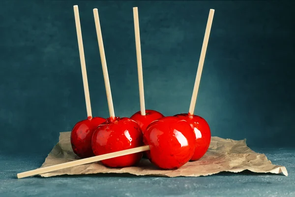 Glossy Toffee apples — Stock Photo, Image