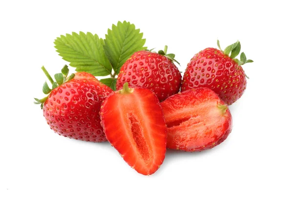 Red strawberries on white — Stock Photo, Image