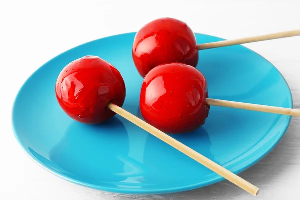 Glossy Toffee apples — Stock Photo, Image