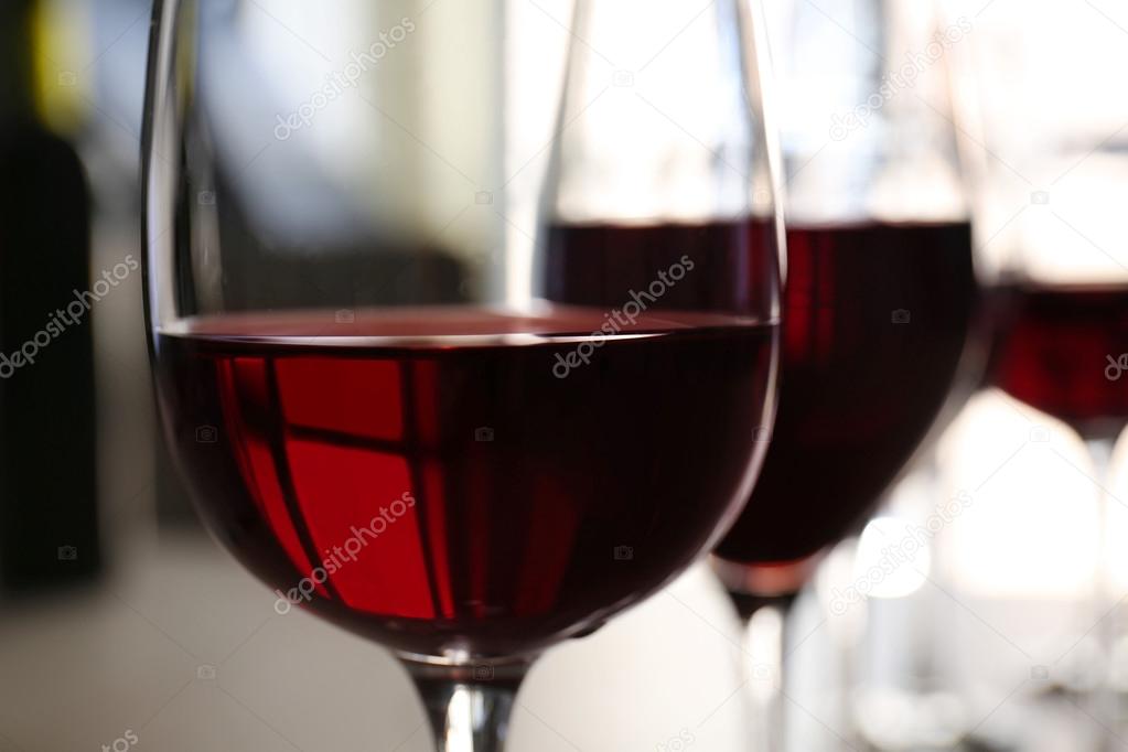 Glasses of red wine 