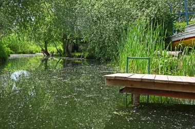 Ahşap iskele ile güzel manzara