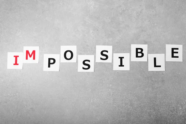 Convertir palabra imposible en posible — Foto de Stock
