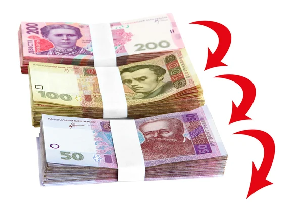 Украинские деньги на белом фоне — стоковое фото