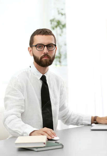 Businessman Sitting Table Office — Stock Photo, Image