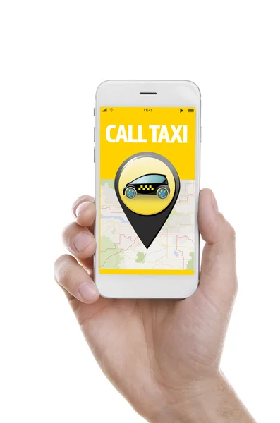 Taxi. Application on phone — Stock Photo, Image