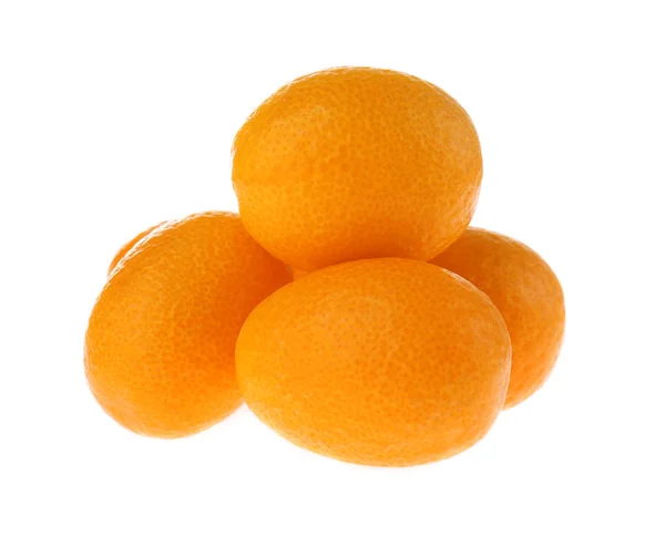 Ripe orange kumquats isolated on white — Φωτογραφία Αρχείου