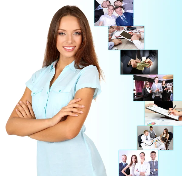 Young Businesswoman Photos Color Background Business People Concept — Stock Photo, Image