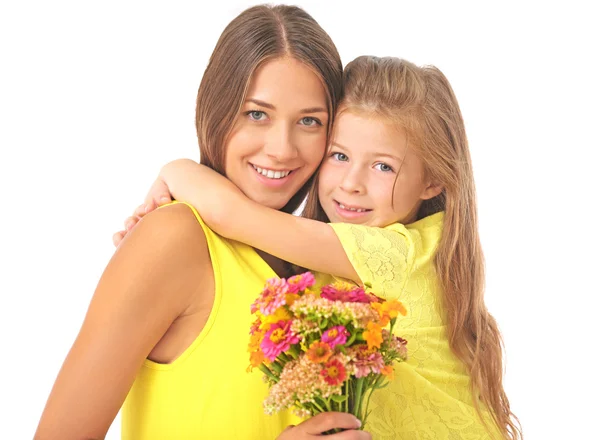 Menina bonito com a mãe — Fotografia de Stock