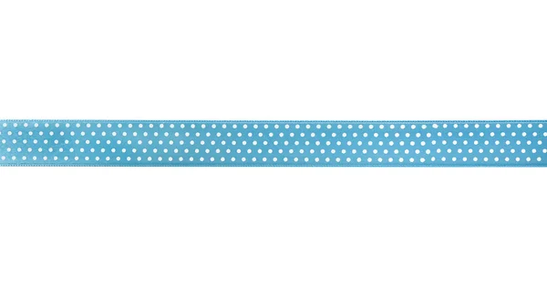 Schöne blaue Schleife mit Tupfenmuster auf weißem Hintergrund — Stockfoto