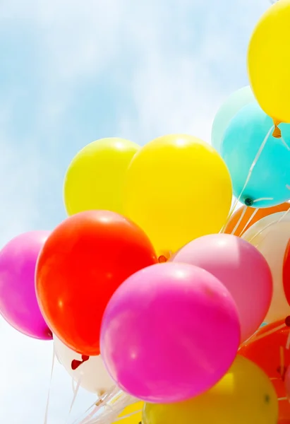 Colorful birthday balloons — Stock Photo, Image