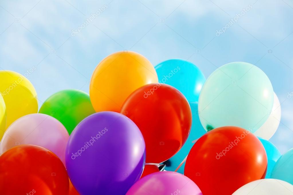 Colorful birthday balloons Stock Photo by ©belchonock 126328020