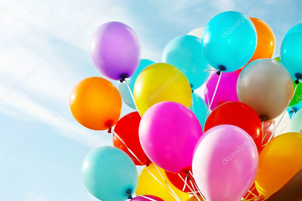 Colorful birthday balloons 