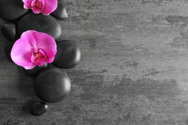 Orkide çiçekleri taşlarla Spa 