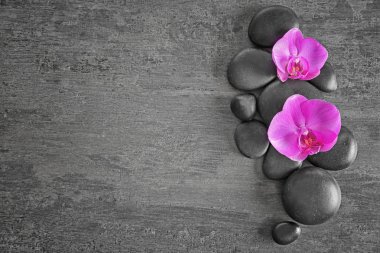 Orkide çiçekleri taşlarla Spa 