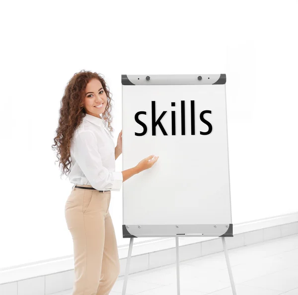 Business trainer giving presentation — Stock Photo, Image