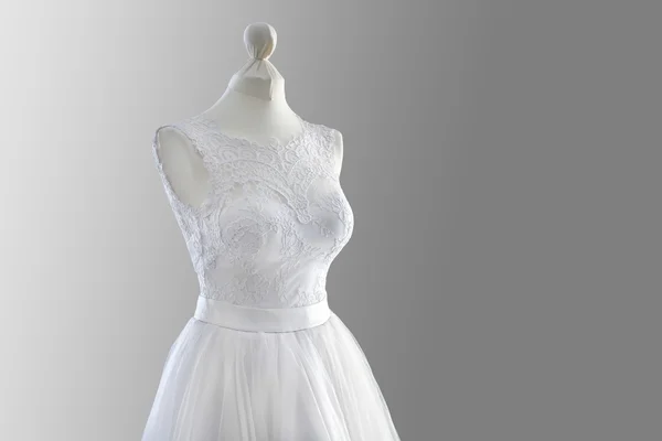 Wedding dress on mannequin — Stock Photo, Image