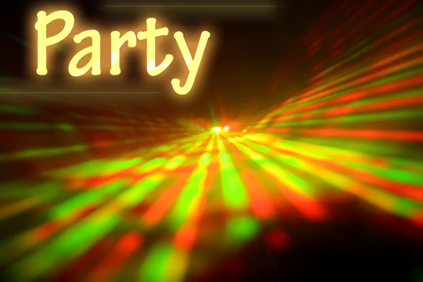 Tekst partij op abstracte laser lichte achtergrond — Stockfoto