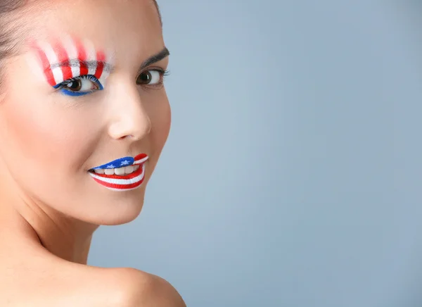 Chica con USA maquillaje —  Fotos de Stock
